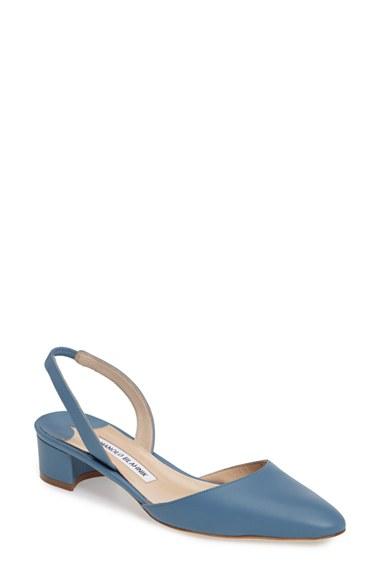 Women's Manolo Blahnik Aspro Block Heel Pump .5us / 36.5eu - Blue