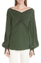 Women's Vince Camuto Ruffle Neck Satin Blouse