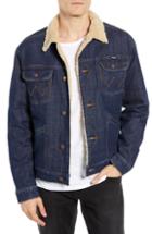 Men's Wrangler Heritage Fleece Lined Denim Jacket, Size - Blue
