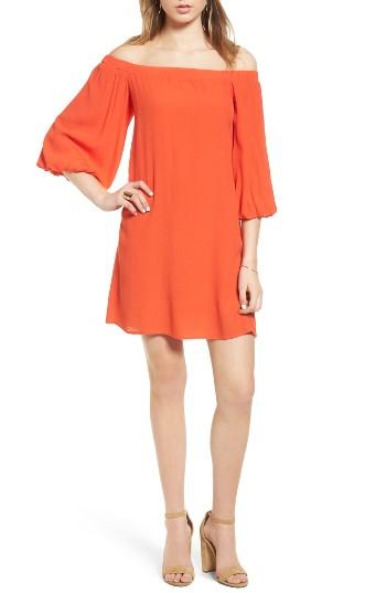 Women's Soprano Bell Sleeve Off The Shoulder Dress - Orange