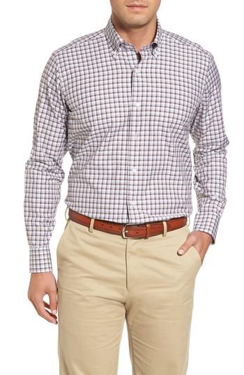 Men's Peter Millar Northern Lights Regular Fit Check Sport Shirt, Size - Brown