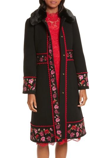 Women's Kate Spade New York Lanni Faux Fur Collar Coat