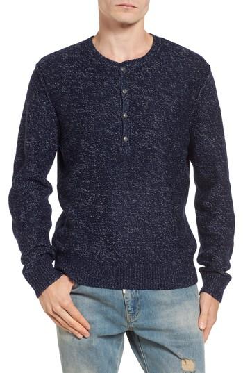 Men's Treasure & Bond Marled Henley Sweater - Blue