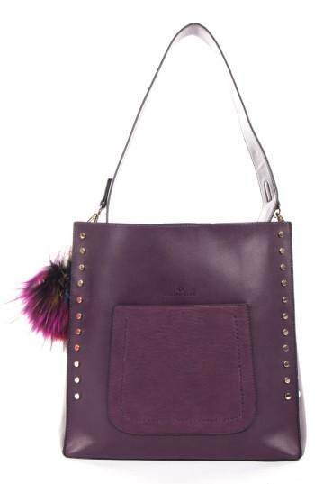 Celine Dion Pizzicato Faux Leather Hobo Bag - Purple