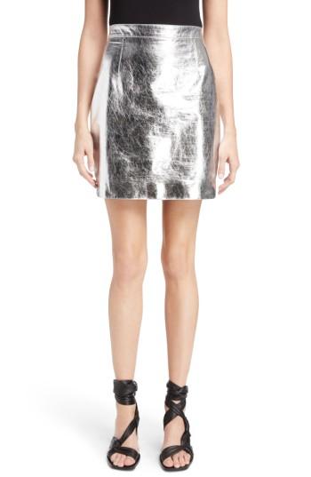 Women's Proenza Schouler Metallic Leather Miniskirt - Metallic
