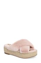 Women's Sam Edelman Zia Faux Fur Platform Sandal .5 M - Pink
