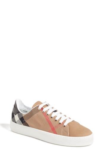 Women's Burberry Check Canvas Lace-up Sneaker Us / 35eu - Black