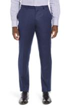 Men's Boss Gains Flat Front Solid Wool Trousers R - Blue