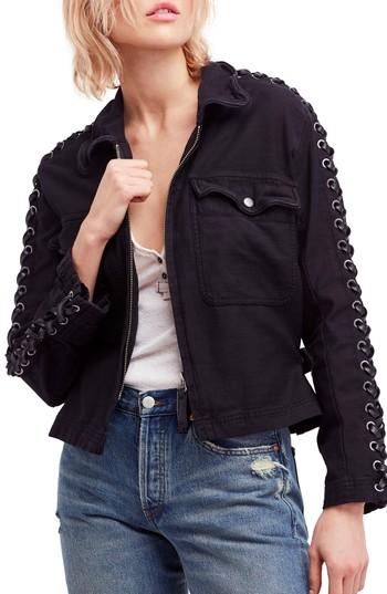 Women's Free People Faye Military Jacket - Black