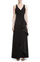 Women's Armani Collezioni Starburst Pleat Tech Cady Gown - Black