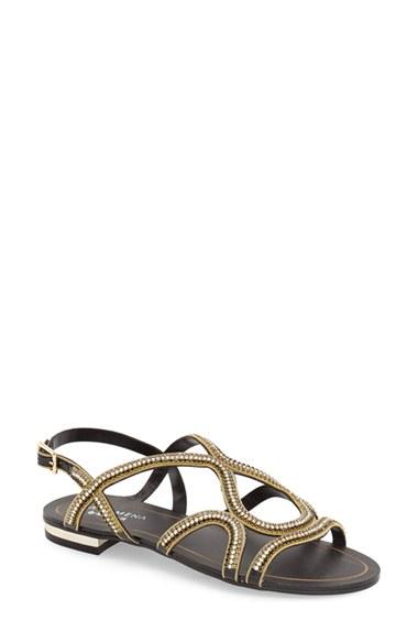 Women's Menbur 'acedera' Embellished Flat Sandal Eu - Black