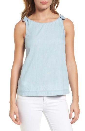 Women's Vineyard Vines Tie Shoulder Chambray Top