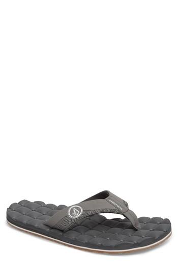 Men's Volcom 'recliner' Flip Flop M - Grey