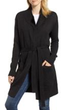 Women's Velvet By Graham & Spencer Long Belted Cardigan - Grey