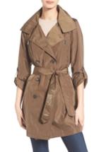 Women's French Connection Drape Back Trench Coat - Green