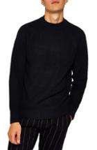 Men's Topman Ribbed Sweater, Size - Blue