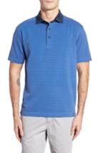 Men's Thaddeus Ivan Stripe Stretch Jersey Polo - Blue