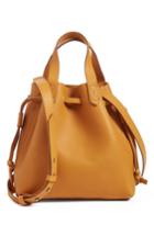 Madewell The Mini Pocket Transport Leather Drawstring Tote - Yellow