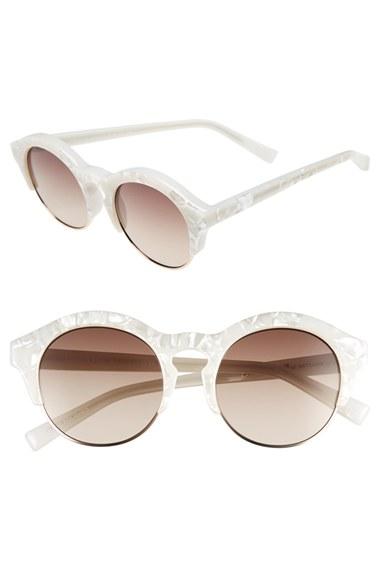 Women's Le Specs 'edition Five' 51mm Sunglasses - White Marble/ Gold