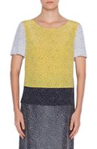 Women's Akris Punto Memphis Pastina Print Silk Blouse - Yellow