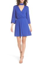 Women's Everly Surplice Choker Dress - Blue