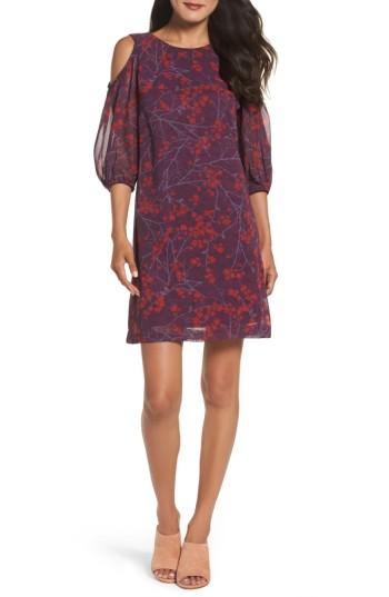 Women's Gabby Skye Cold Shoulder Shift Dress - Purple