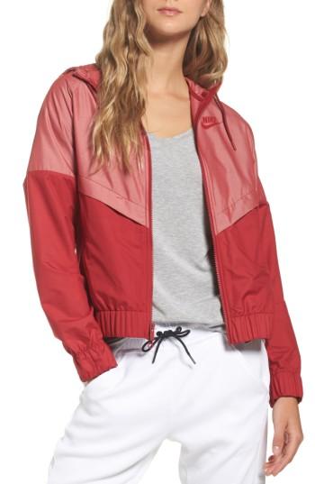 Women's Nike Chambray Drawstring Jacket - Red