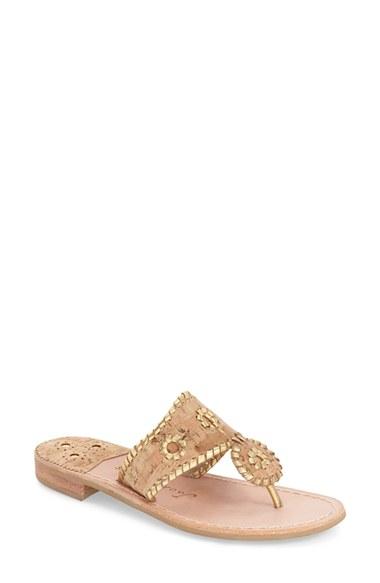 Women's Jack Rogers Whipstitched Flip Flop M - Metallic