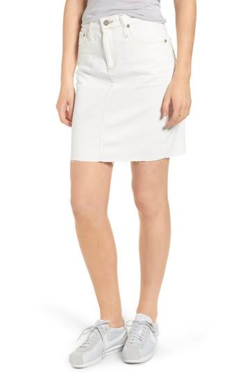 Women's Ag Erin Raw Hem Denim Skirt - White