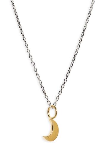 Women's Madewell Vermeil Crescent Moon Charm Necklace