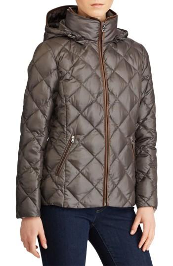 Women's Lauren Ralph Lauren Quilted Down Jacket - Grey