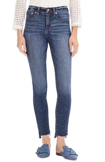 Women's J.crew 9-inch Toothpick High Waist Step Hem Jeans - Blue