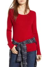 Women's Treasure & Bond Variegated Rib Sweater, Size - Red