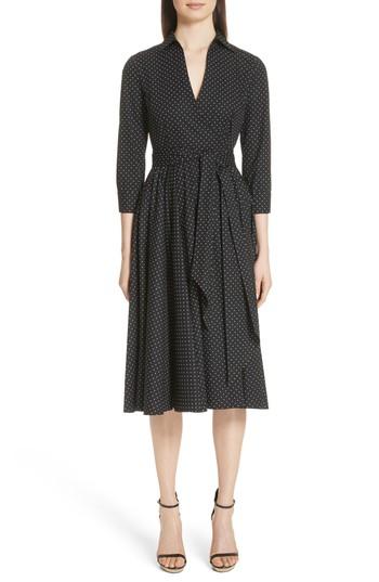 Women's Michael Kors Polka Dot Wrap Front Dance Dress - Black