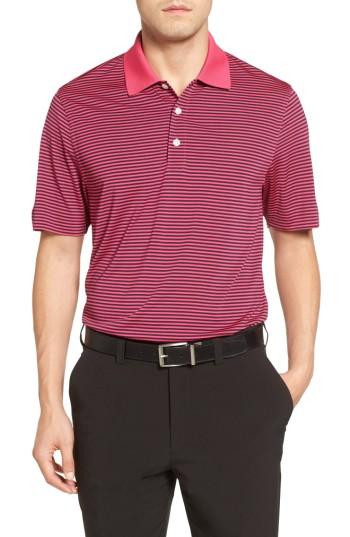 Men's Cutter & Buck 'trevor' Stripe Drytec Polo, Size - Pink