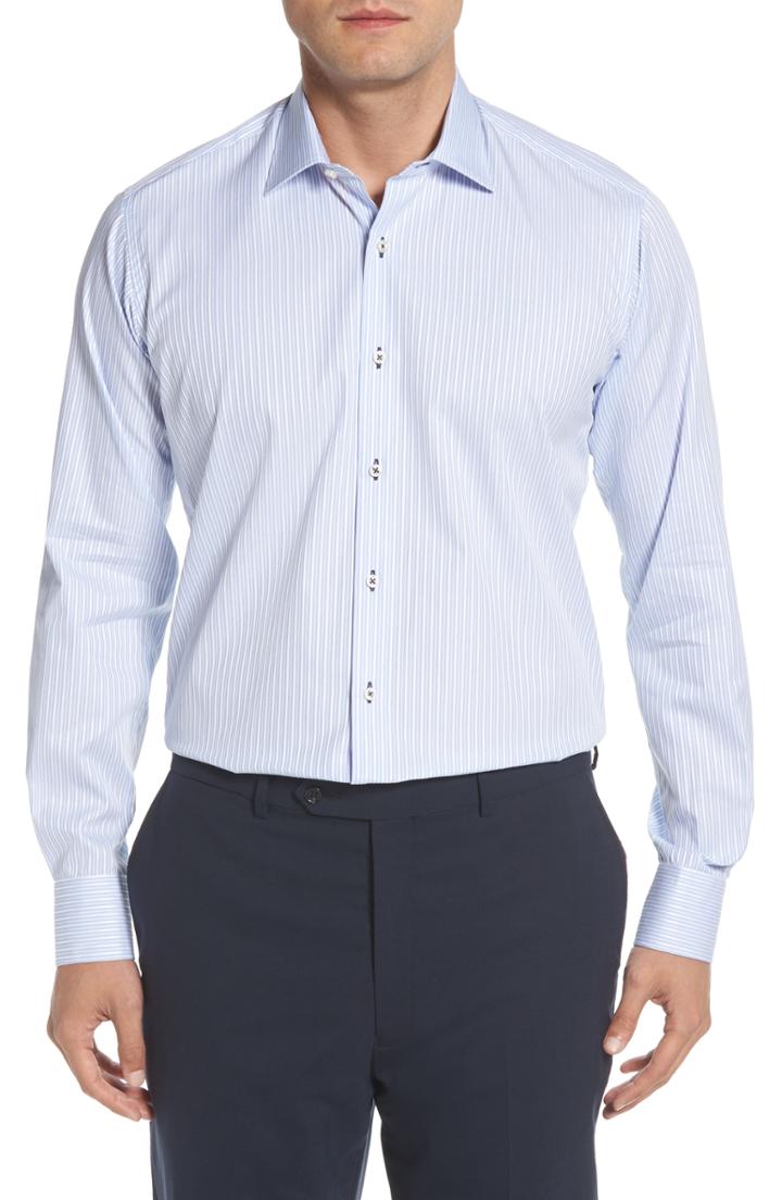 Men's Ike Behar Fit Stripe Dress Shirt