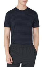 Men's Topman Slim Fit Stripe T-shirt, Size - Blue