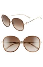 Women's Max Mara Marilyn 58mm Special Fit Round Sunglasses - Striped Brown