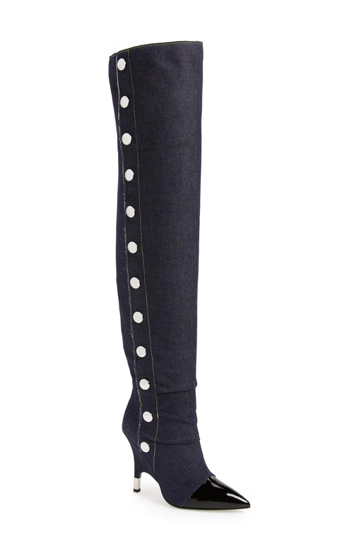 Women's Giuseppe Zanotti Horror Button Over The Knee Boot .5 M - Blue