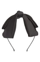 Cara Satin Bow Headband, Size - Black