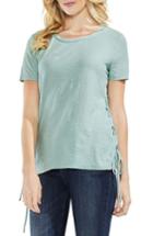 Women's Vince Camuto Side Lace-up Cotton Slub Top, Size - Green