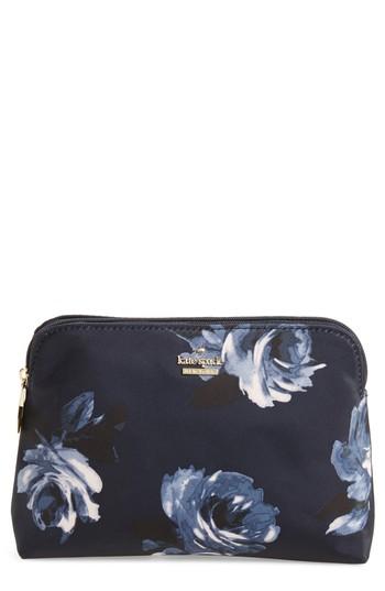 Kate Spade New York Small Classic Briley Nylon Cosmetics Case, Size - Rich Navy Multi