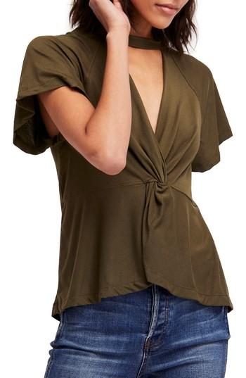 Women's Free People Just A Twist Top - Green