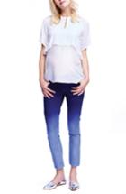 Women's Maternal America Popover Maternity Blouse - White