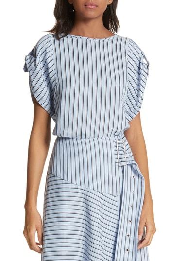 Women's Tibi Stripe Top, Size - Blue