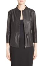 Women's Armani Collezioni Pintuck Leather Jacket