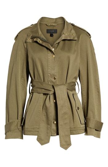 Petite Women's J.crew Tie Waist Cotton Jacket