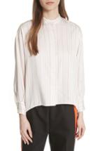 Women's Maje Stripe High/low Blouse - White