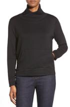 Women's Eileen Fisher Funnel Neck Boxy Fleece Top - Black