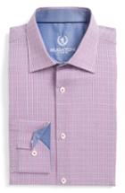 Men's Bugatchi Trim Fit Plaid Dress Shirt - - Purple